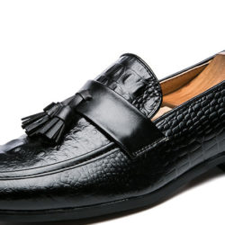 Men’s Fish Skin Tassel Leather Shoe