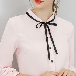 Elegant Bow Tie Chiffon Blouse for Women