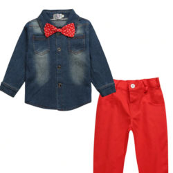 Baby Boys Cotton Denim Long Sleeve Shirt