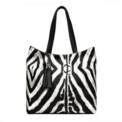 Zebra Pattern Leather Handbag